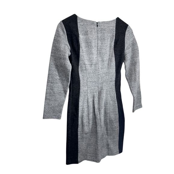 Club Monaco Mini Colorblock Dress Size XS Gray Black Long Sleeve Cotton Blend - Picture 3 of 7